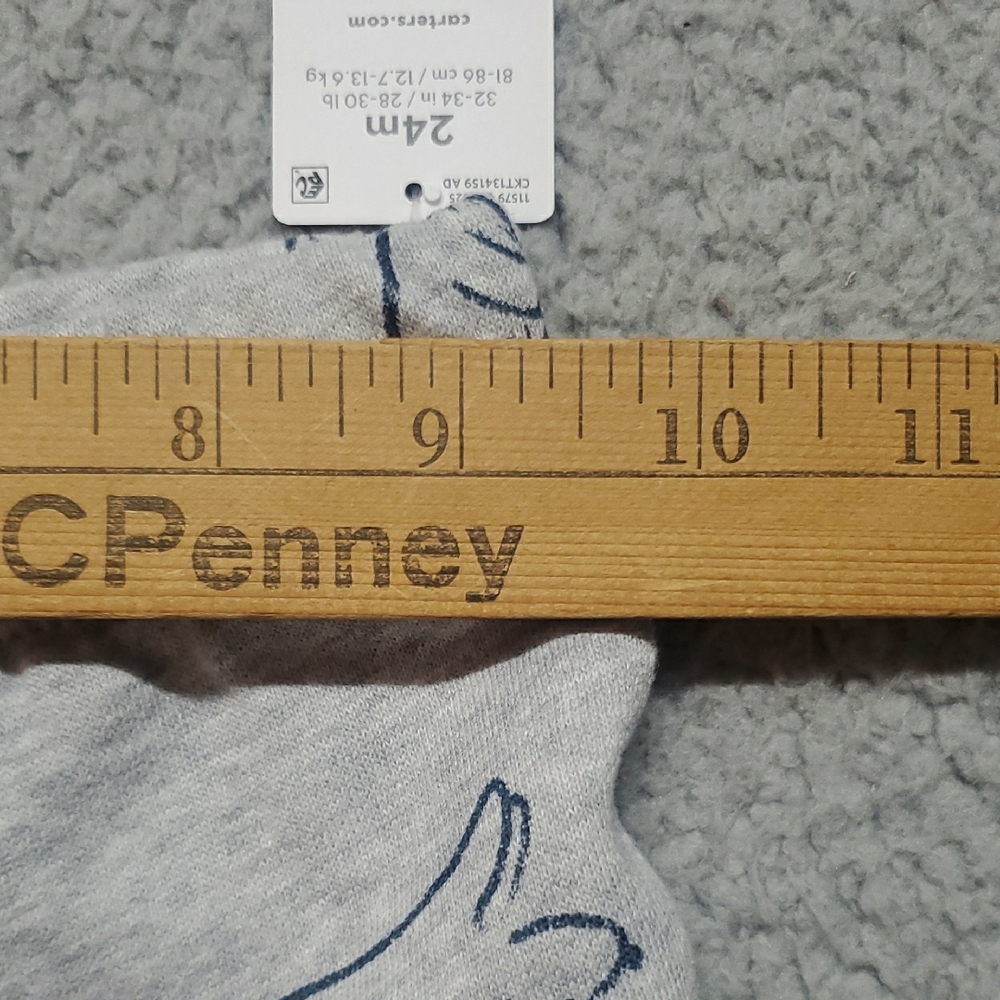 Carter's Gray Jogger Pants with Navy Dog Outline Size 24m - Picture 6 of 9